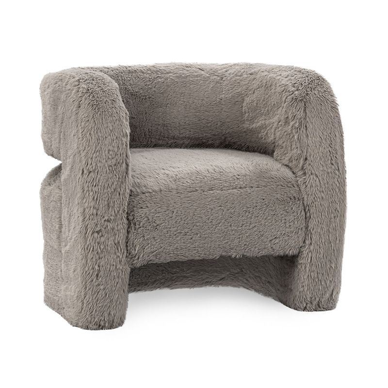 Teddy - Plush Accent Chair - Granite