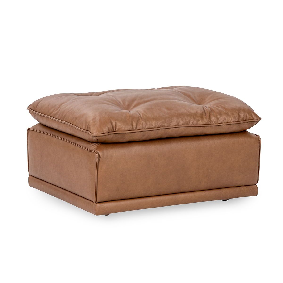 Haven - Leather Ottoman - Toffee Brown
