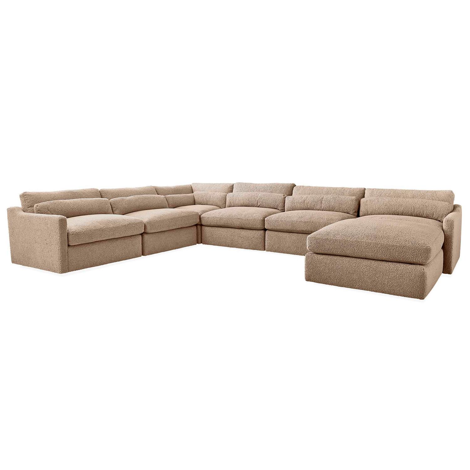 Slope Sofa - Ottoman - Toast Faux Sheepskin