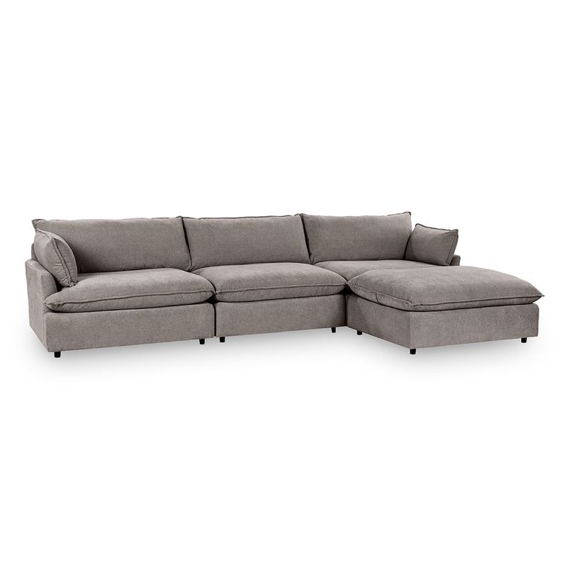 Caplan - Upholstered 4 Piece Modular Sectional - Elite Charcoal