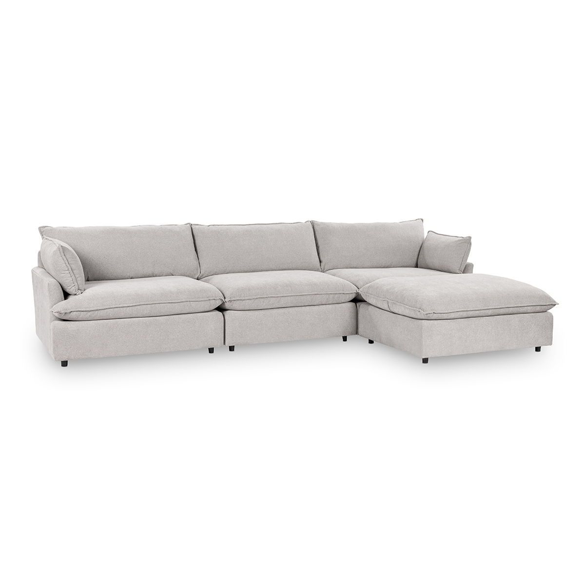 Caplan - Upholstered 4 Piece Modular Sectional - Elite Gray