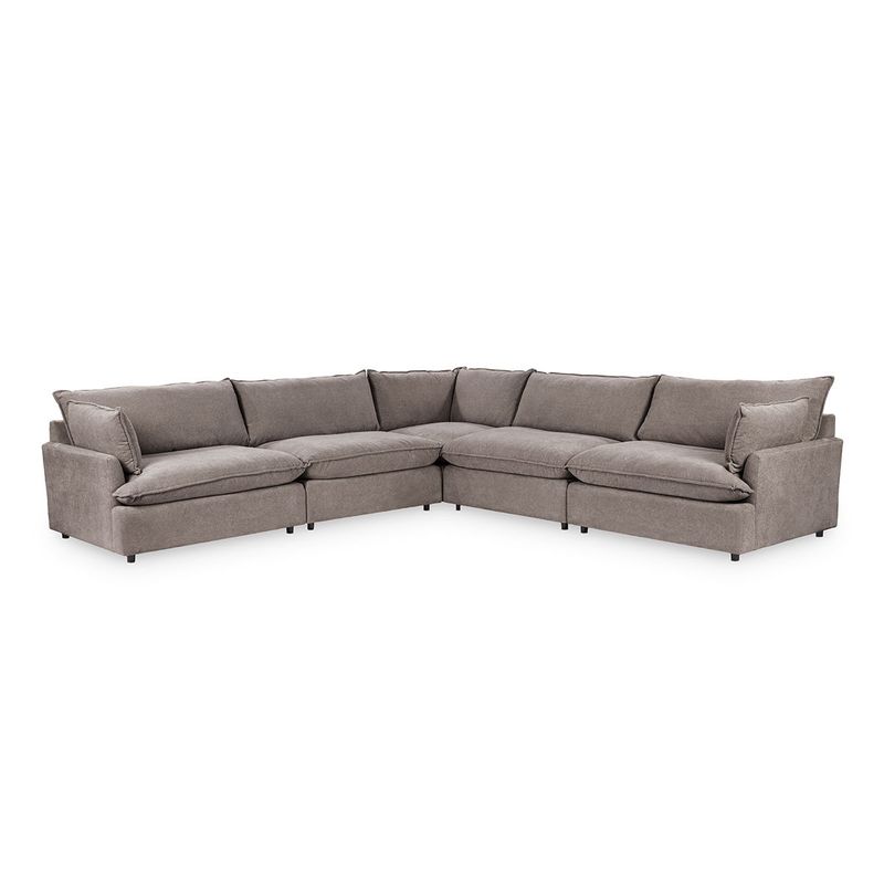 Caplan - Upholstered 5 Piece Modular Sectional - Elite Charcoal