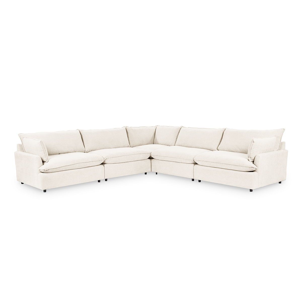 Caplan - Upholstered 5 Piece Modular Sectional - Elite Ivory