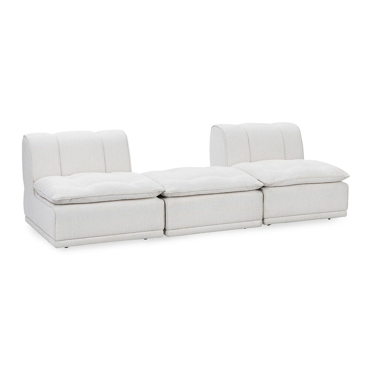 Haven - Upholstered 3 Piece Modular Sofa With Ottoman - White