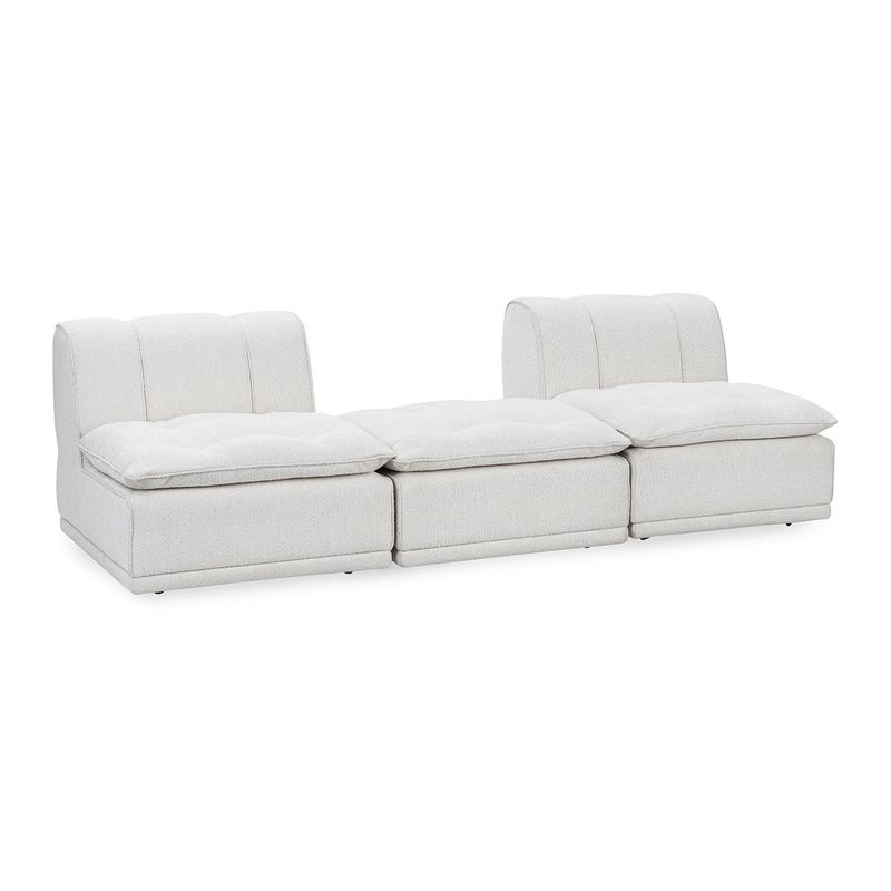 Haven - Upholstered 3 Piece Modular Sofa With Ottoman - White