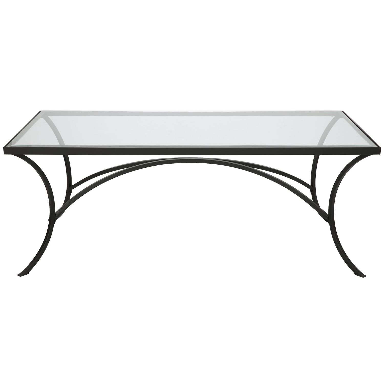 Alayna - Metal & Glass Coffee Table - Black