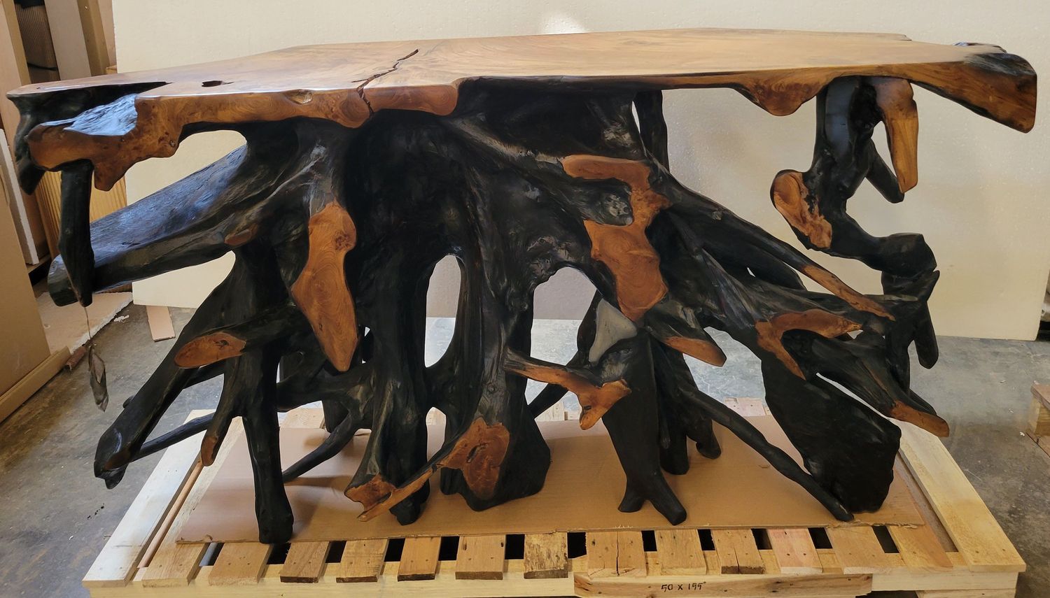 Cypress - Root Console Table 59-60" - Black/Brown