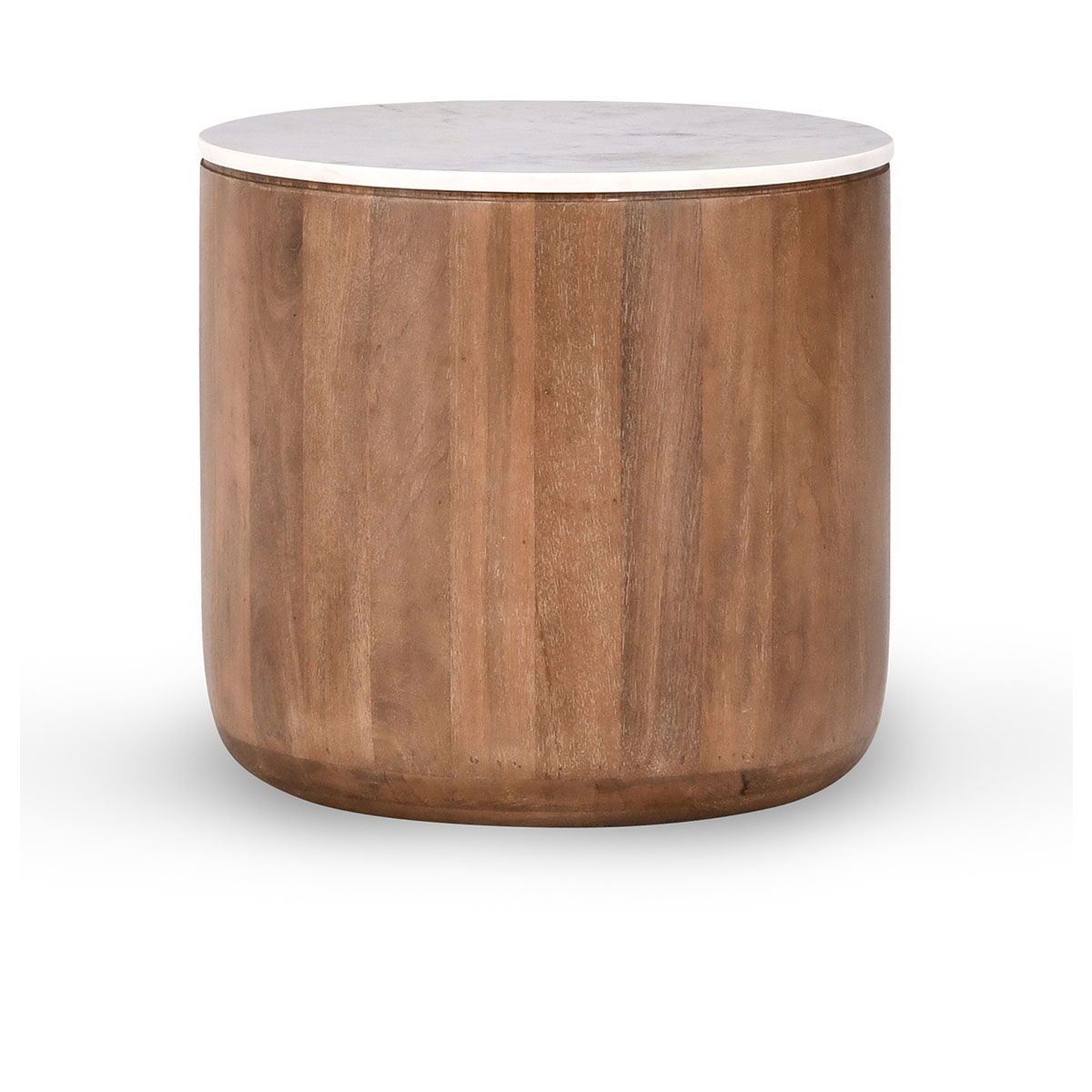 Josie - Round End Table - Umber/Marble