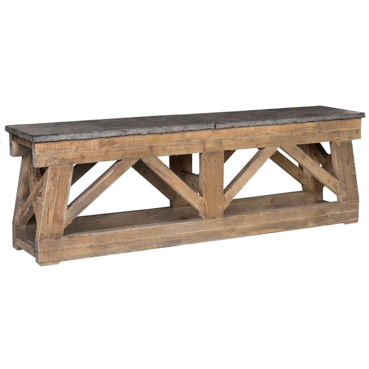 Marbella - 100" Console Table - Brown/Blue Stone
