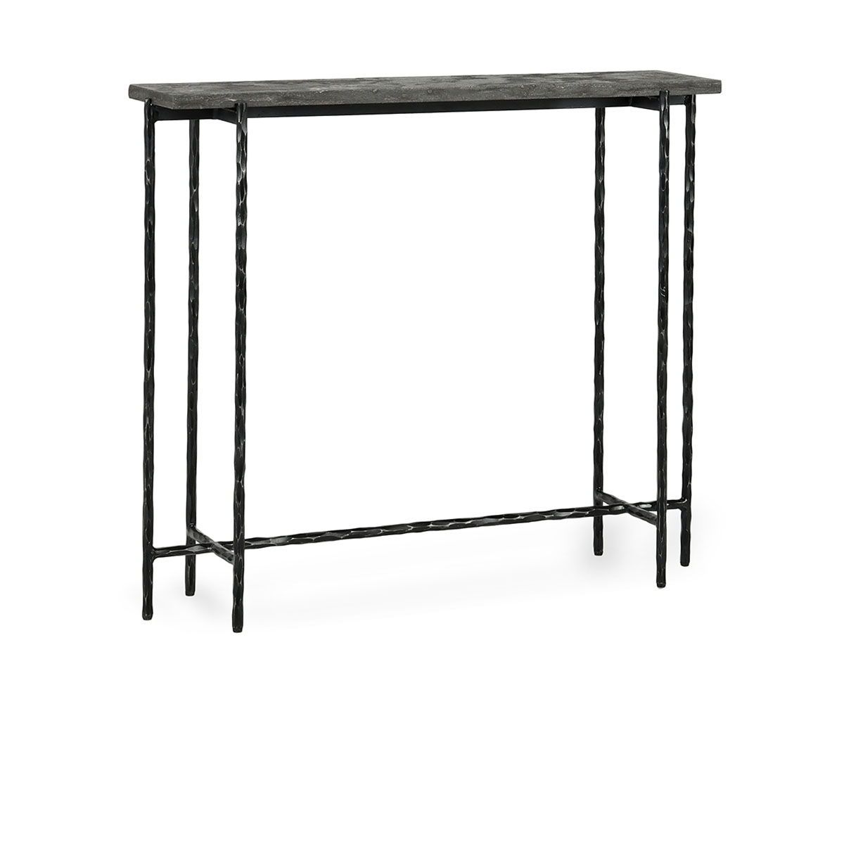 Echo - Console Table - Hammered Metal/Blue Stone