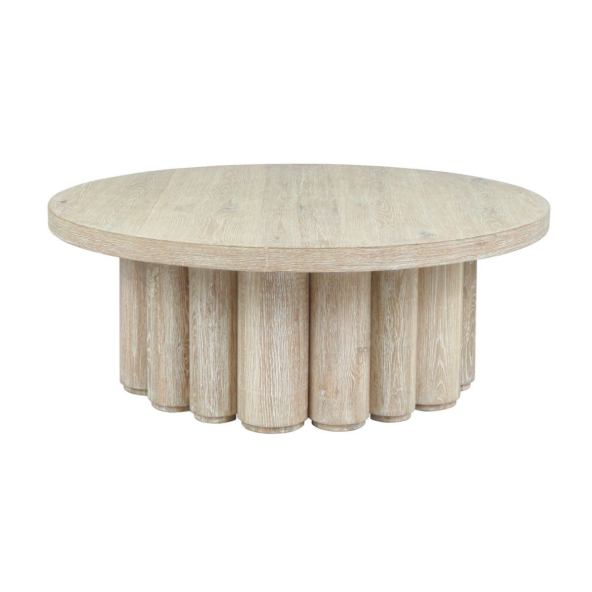 Tiber - Round Coffee Table - Cream Washed