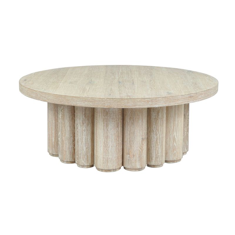 Tiber - Round Coffee Table - Cream Washed