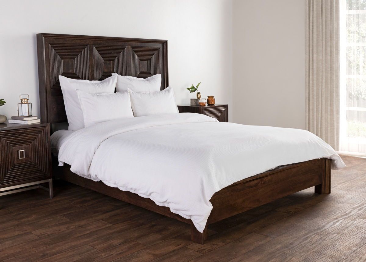 Karina - 3 Piece Queen Duvet Set - White