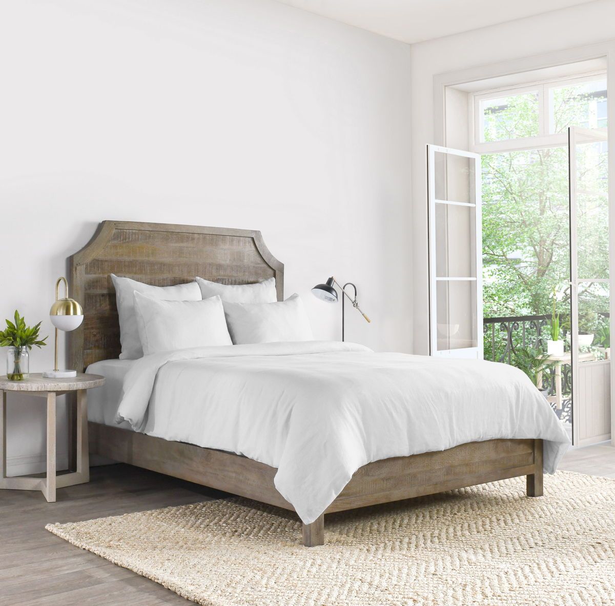 Jayson - Linen Cashmere 3 Piece Queen Duvet Set - White