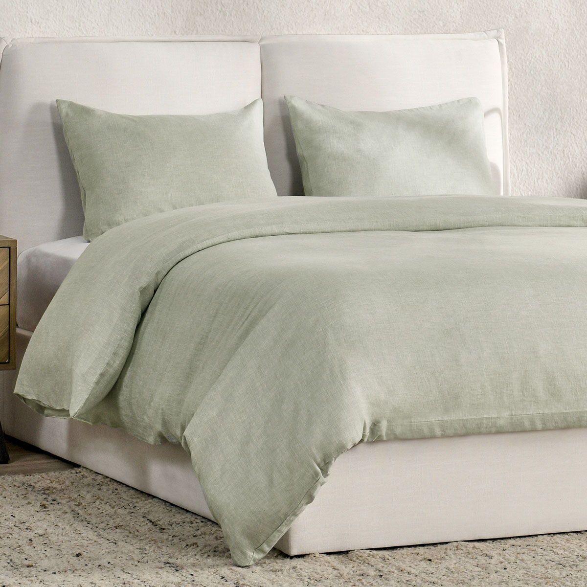 Jayson - 3 Piece Queen Linen Cashmere Duvet Set - Sagebrush