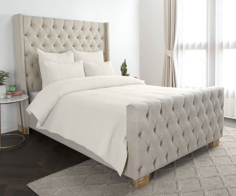 Danica - 4 Piece King Quilt Set - Bone