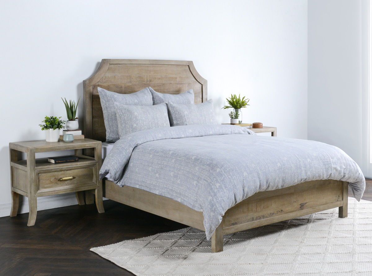 French Herringbone - King Duvet - Storm