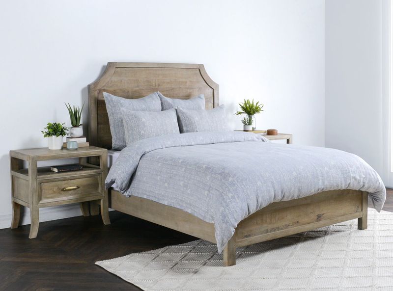 French Herringbone - Queen Duvet - Storm