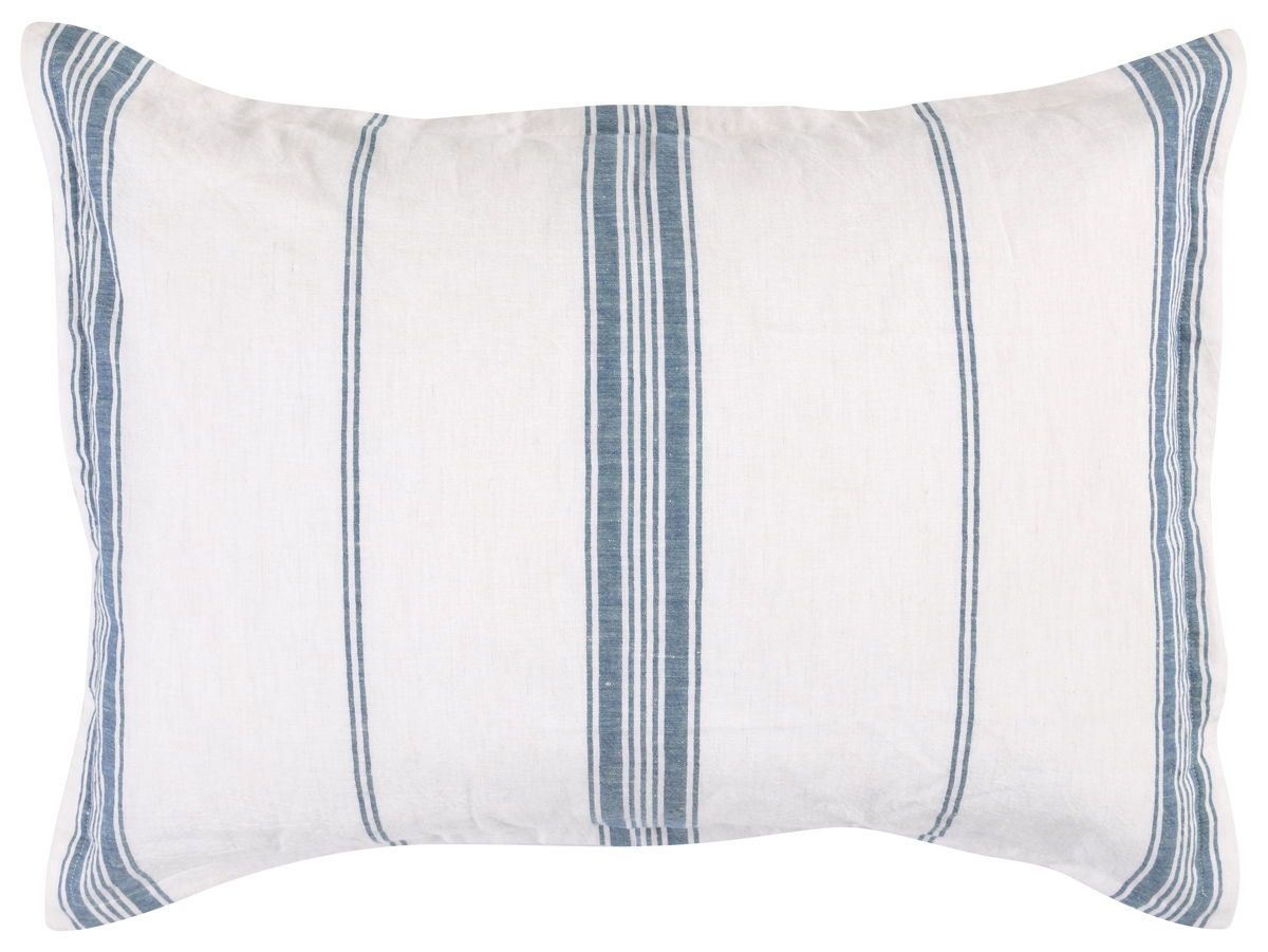 Jayson - Linen Cashmere Standard Sham - Blue Stripe
