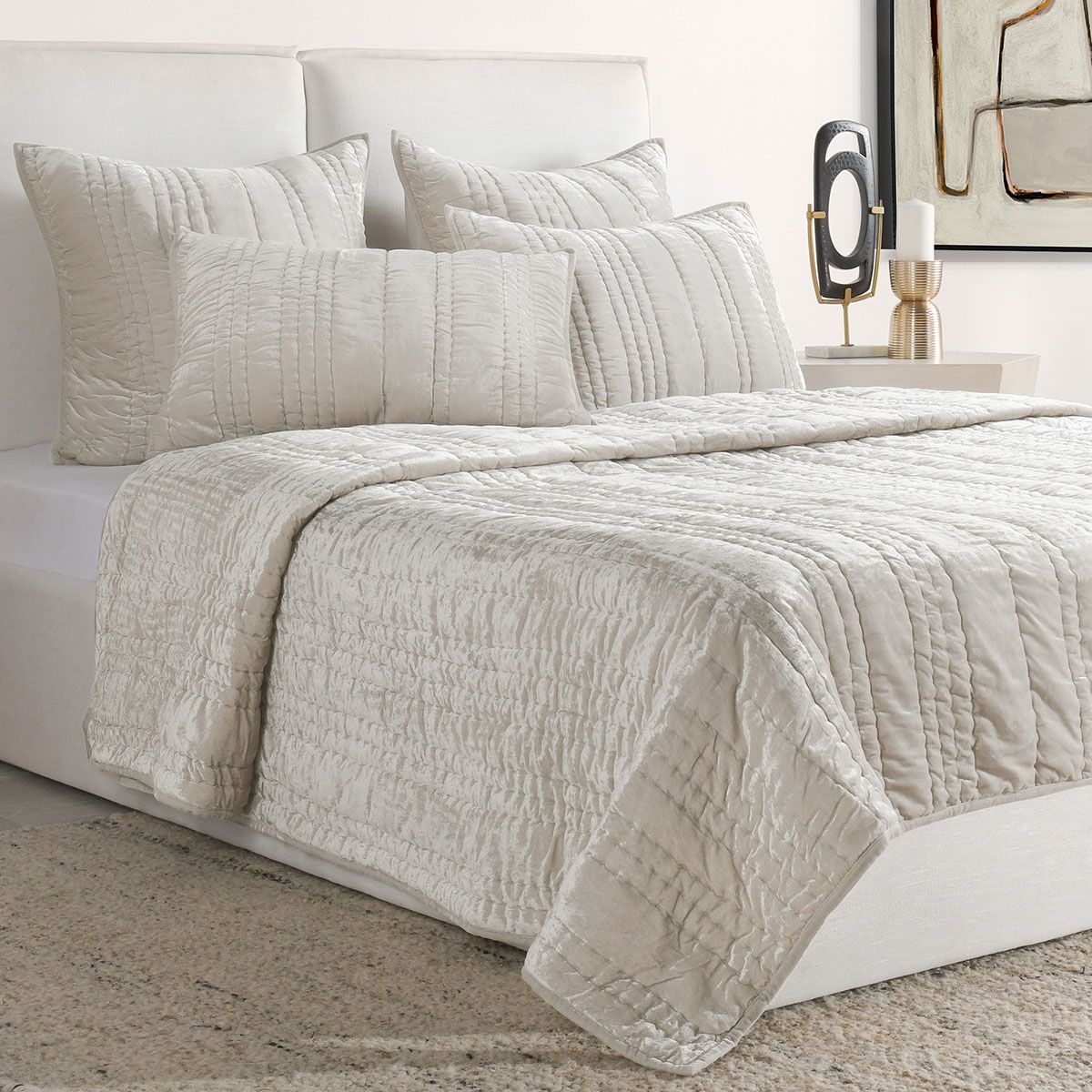 Seville - King Quilt - Oyster Gray