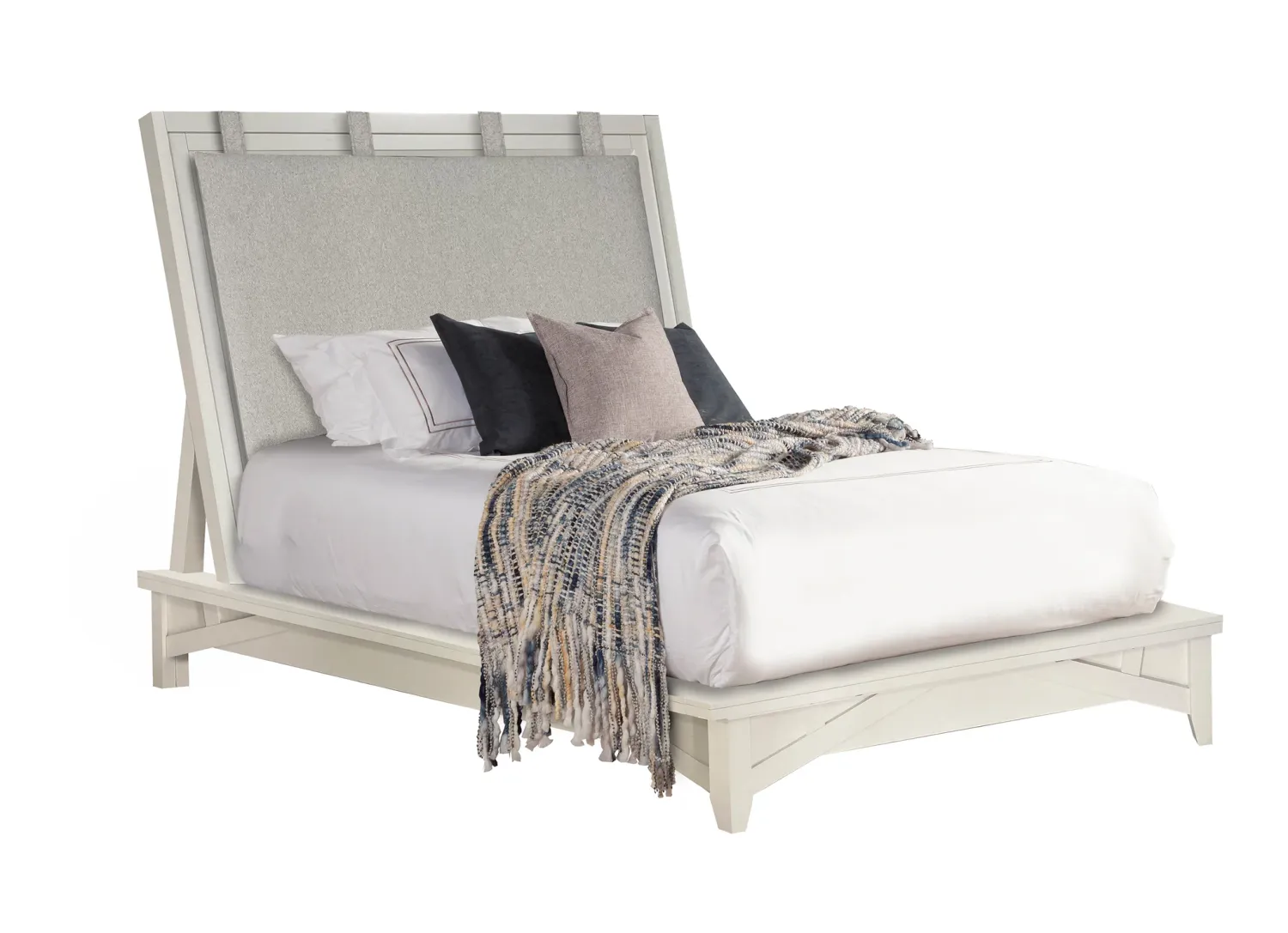 Americana Modern Bedroom - King Platform Bed - Cotton