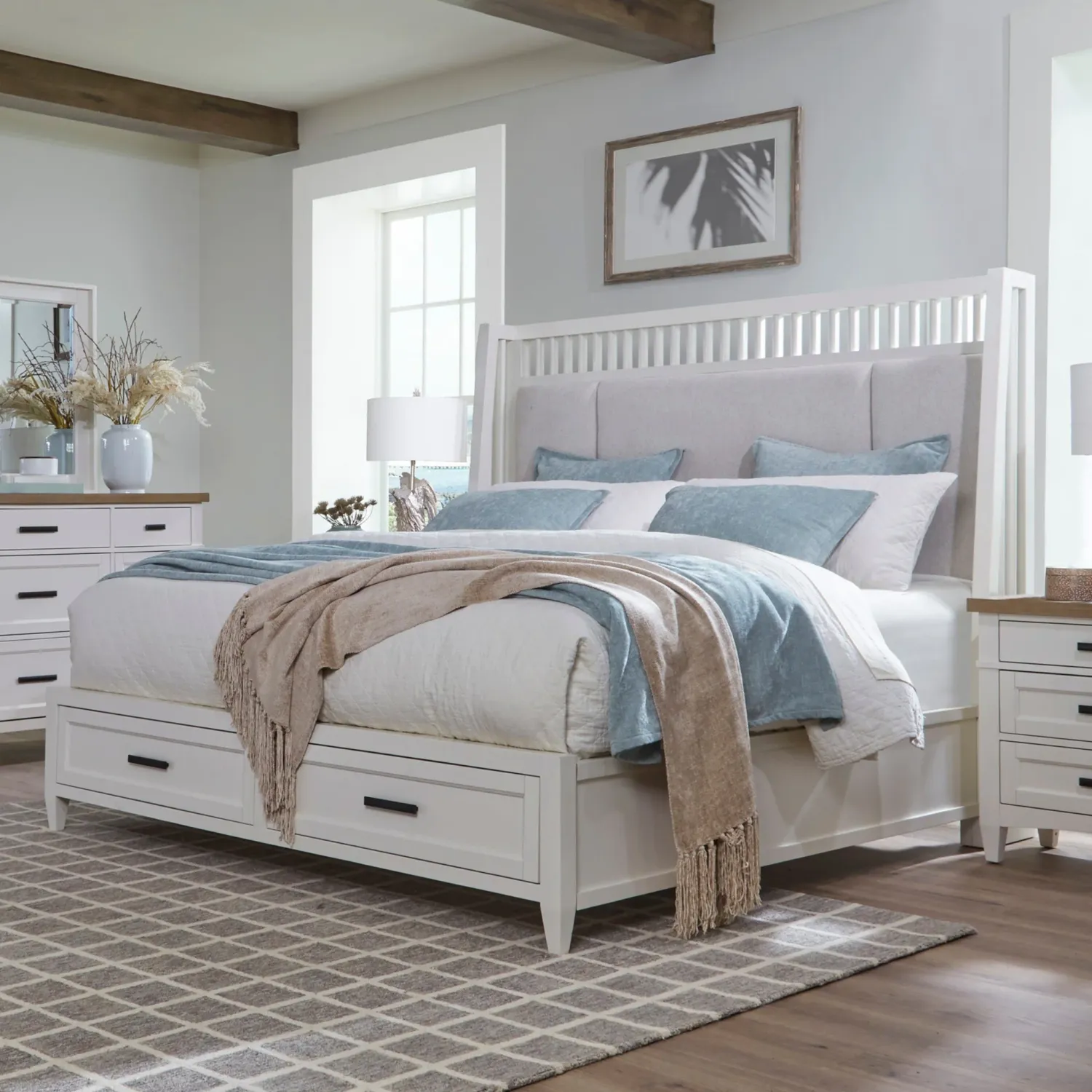Americana Modern Bedroom - King Shelter Bed - Cotton