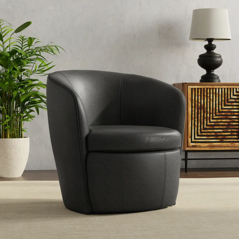 Barolo - Swivel Club Chair - Vintage Slate
