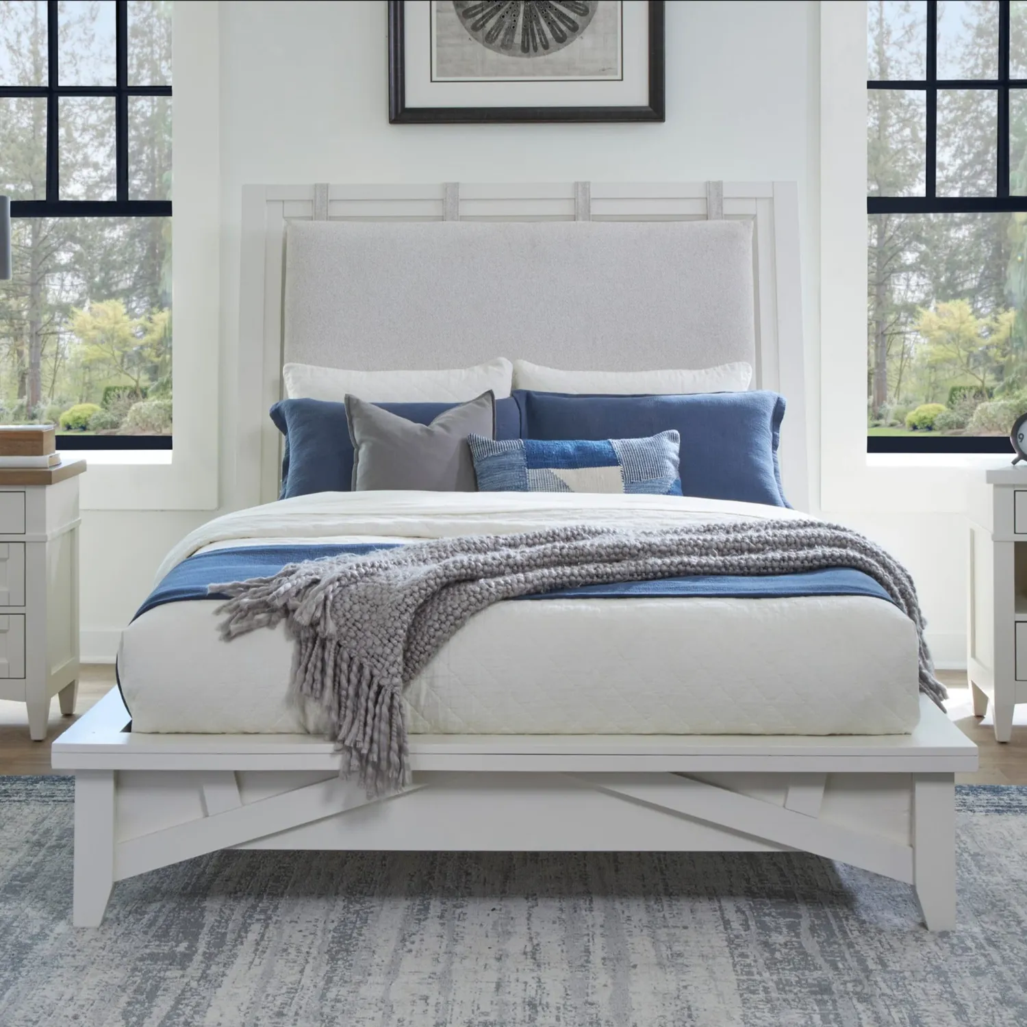 Americana Modern Bedroom - Queen Platform Bed - Cotton
