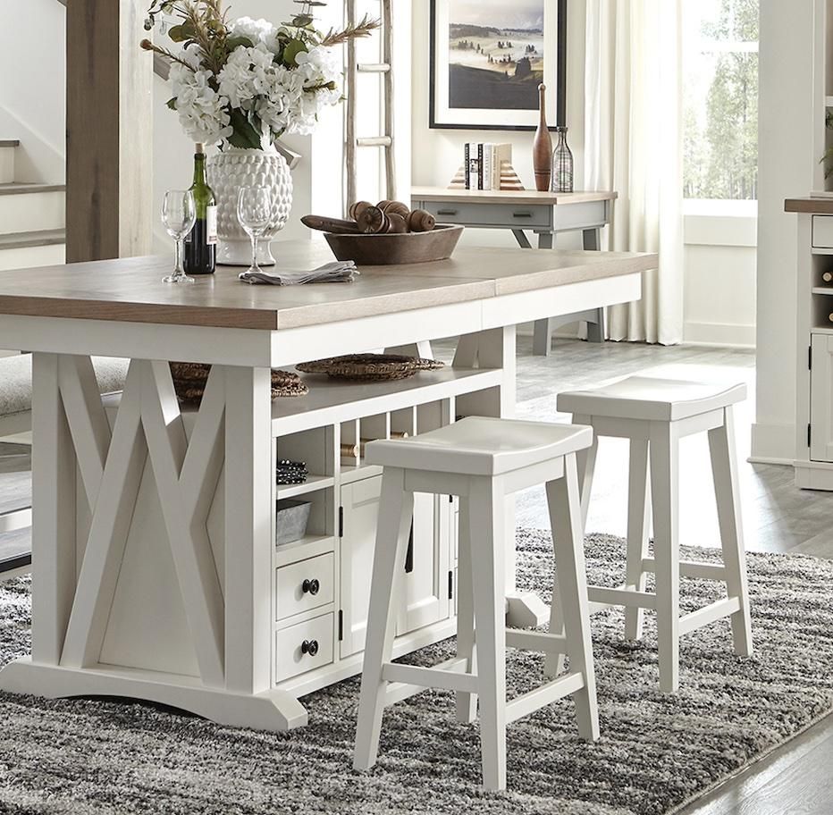 Americana Modern Dining - Island Counter Height Table - Cotton