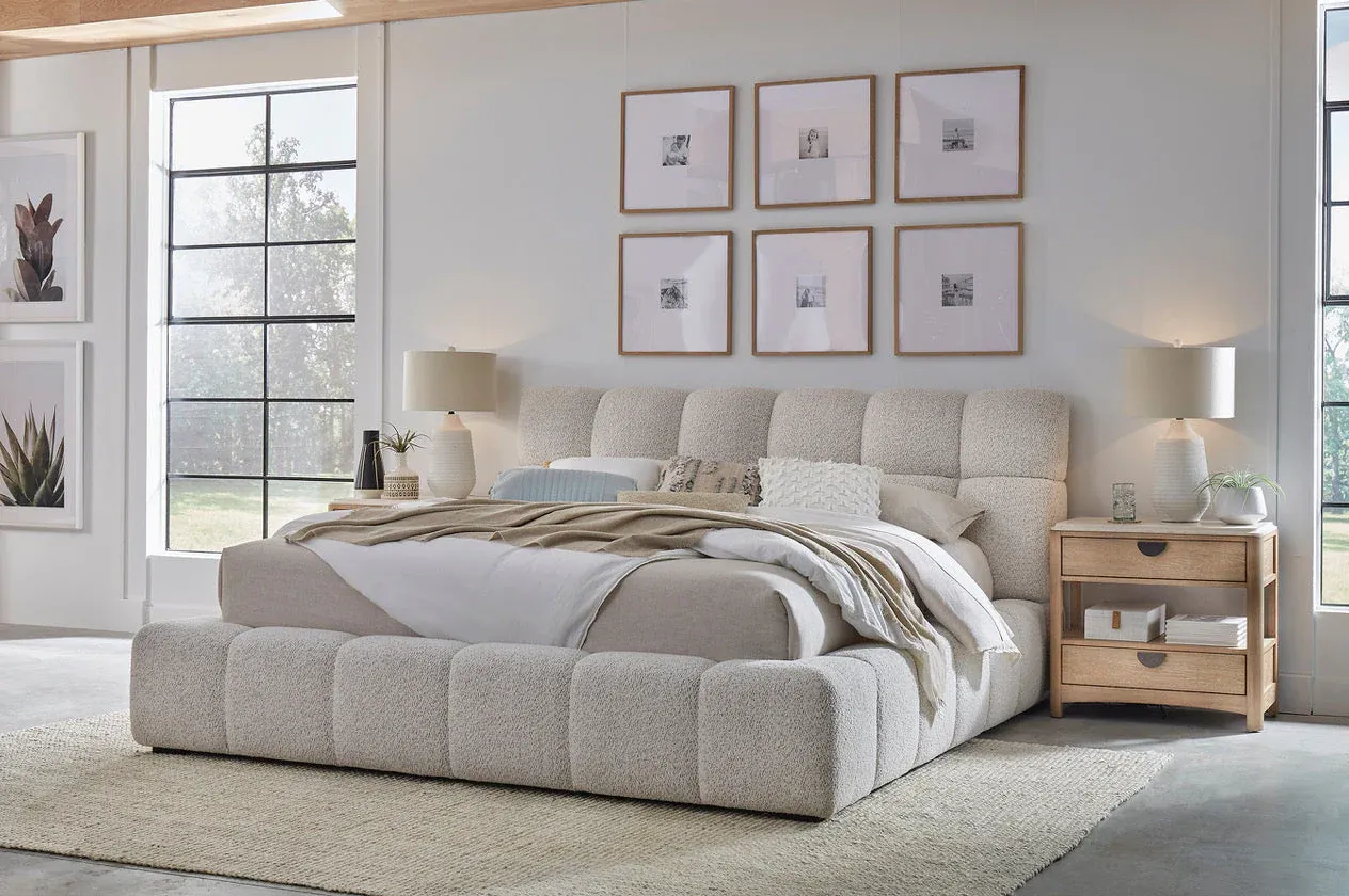 Escape - Fluffy River Rock King Upholstered Bed - Fluffy River Rock