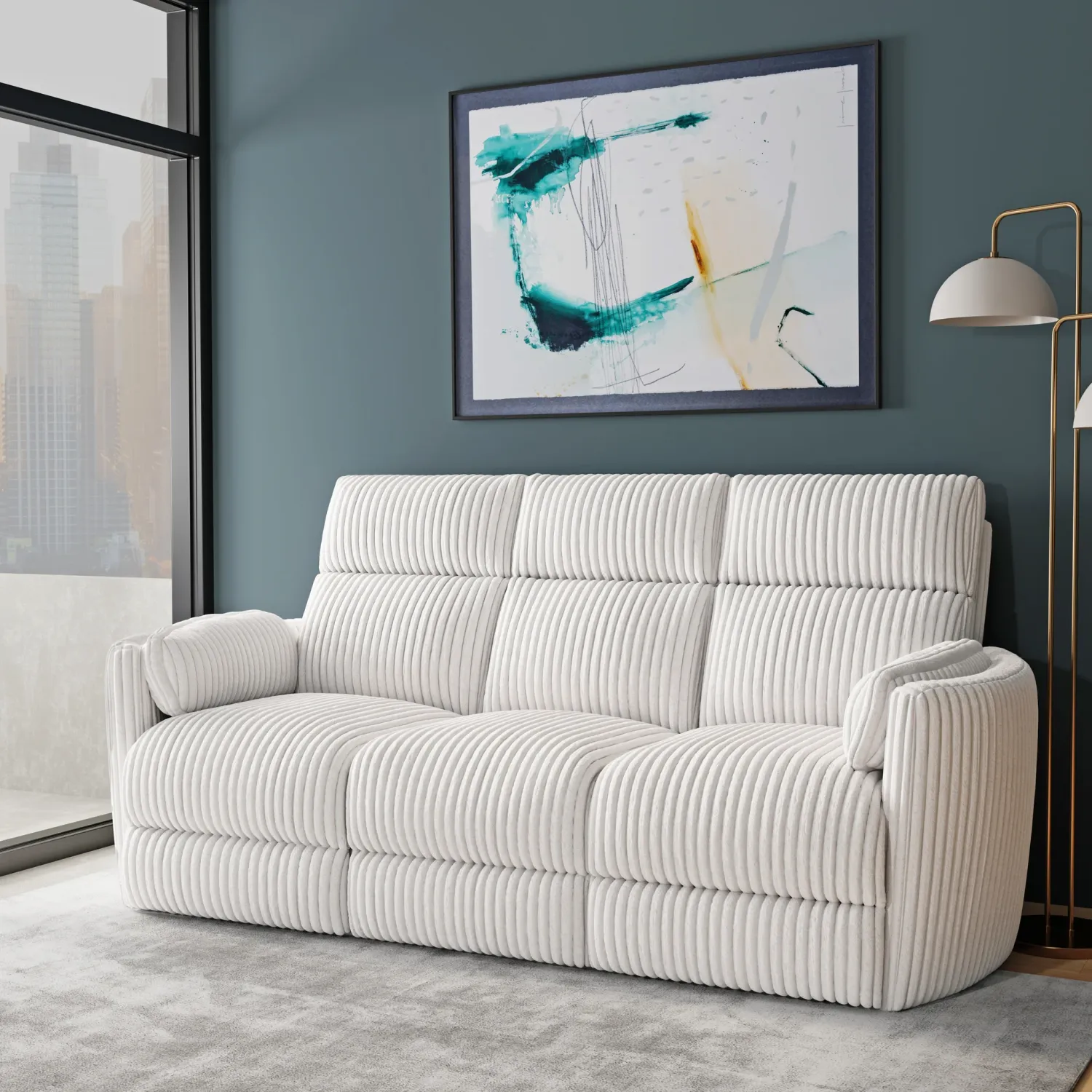 Radius - Power Reclining Sofa - Mega Ivory