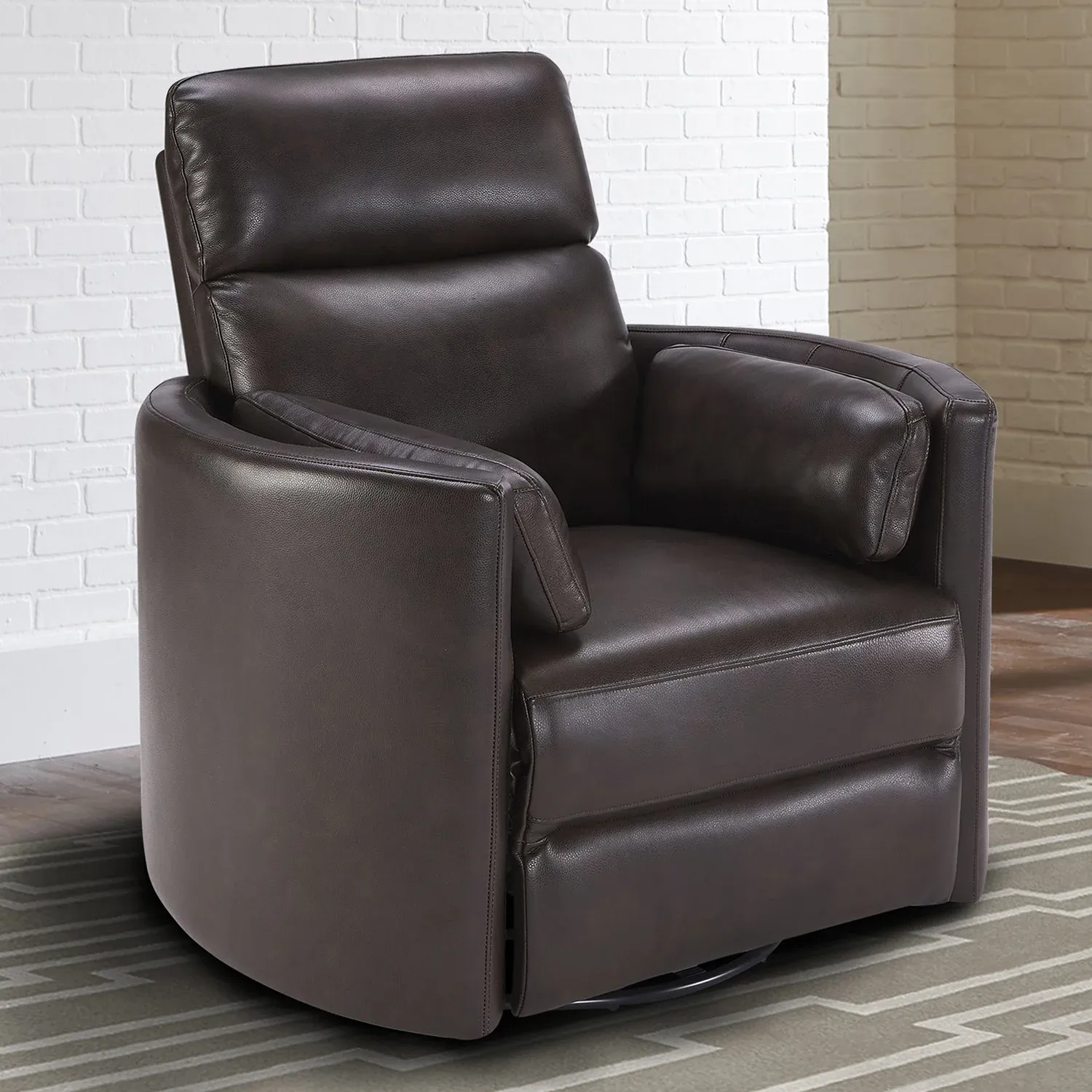 Radius - Powered by Freemotion Power Cordless Swivel Glider Recliner - Florence Brown