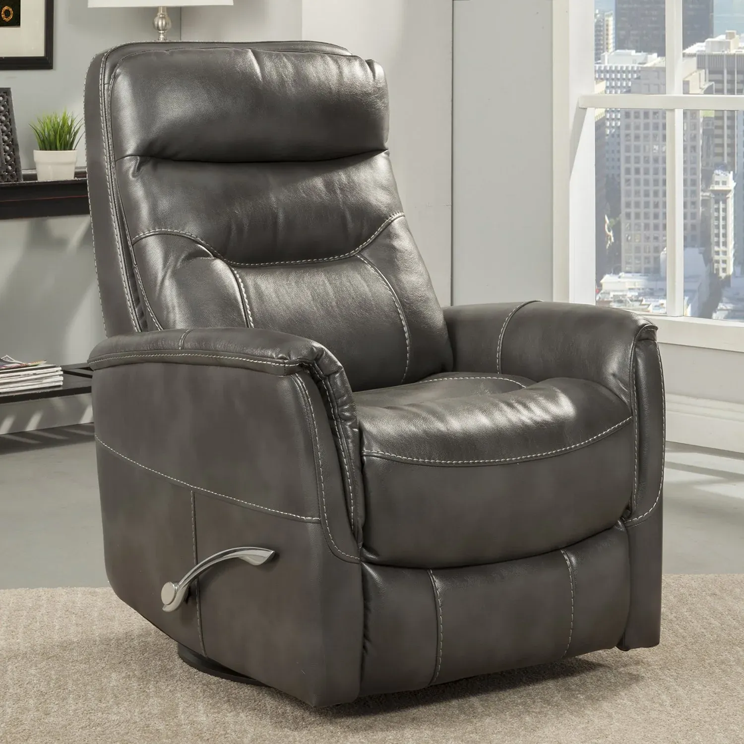 Gemini - Manual Swivel Glider Recliner - Flint
