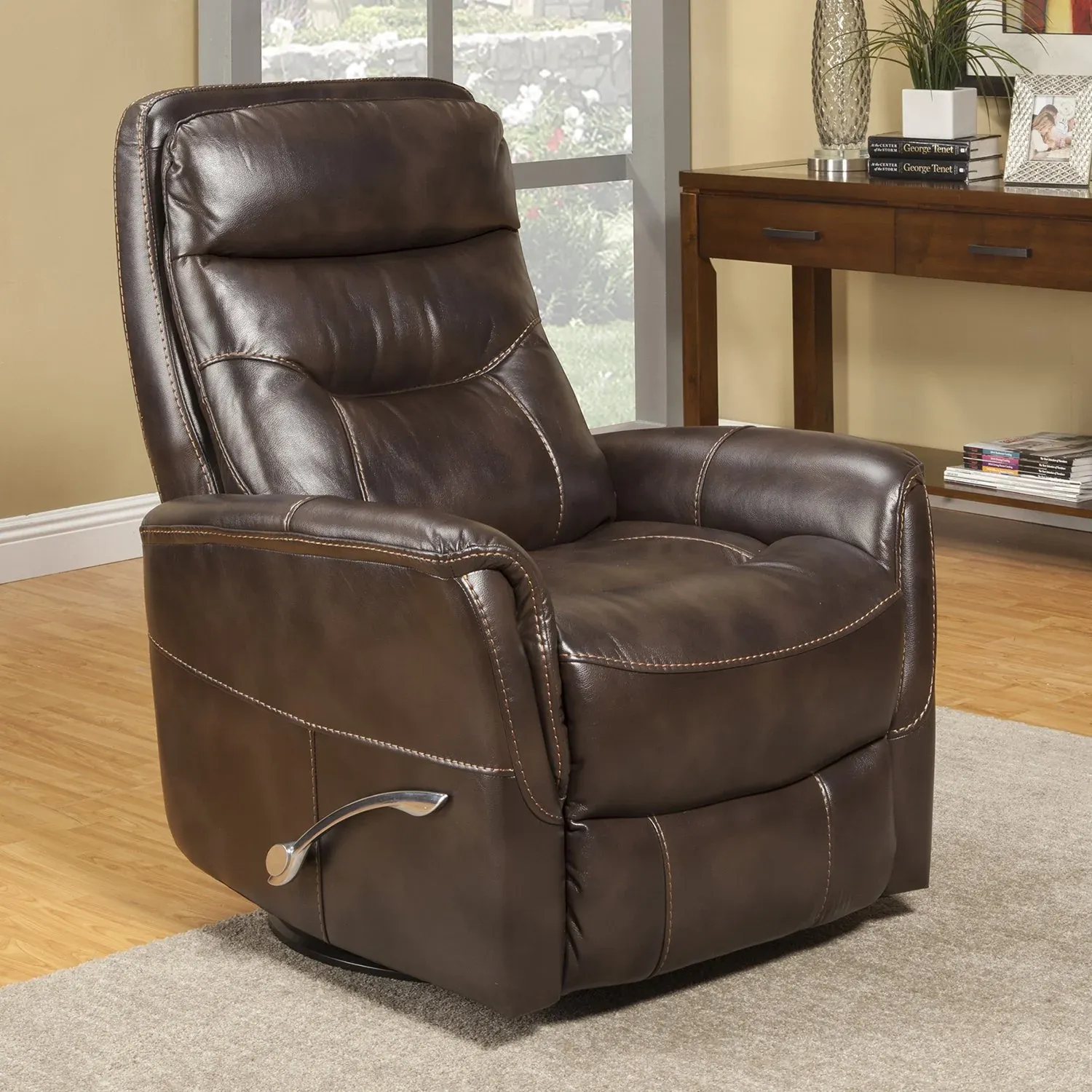 Gemini - Manual Swivel Glider Recliner - Truffle