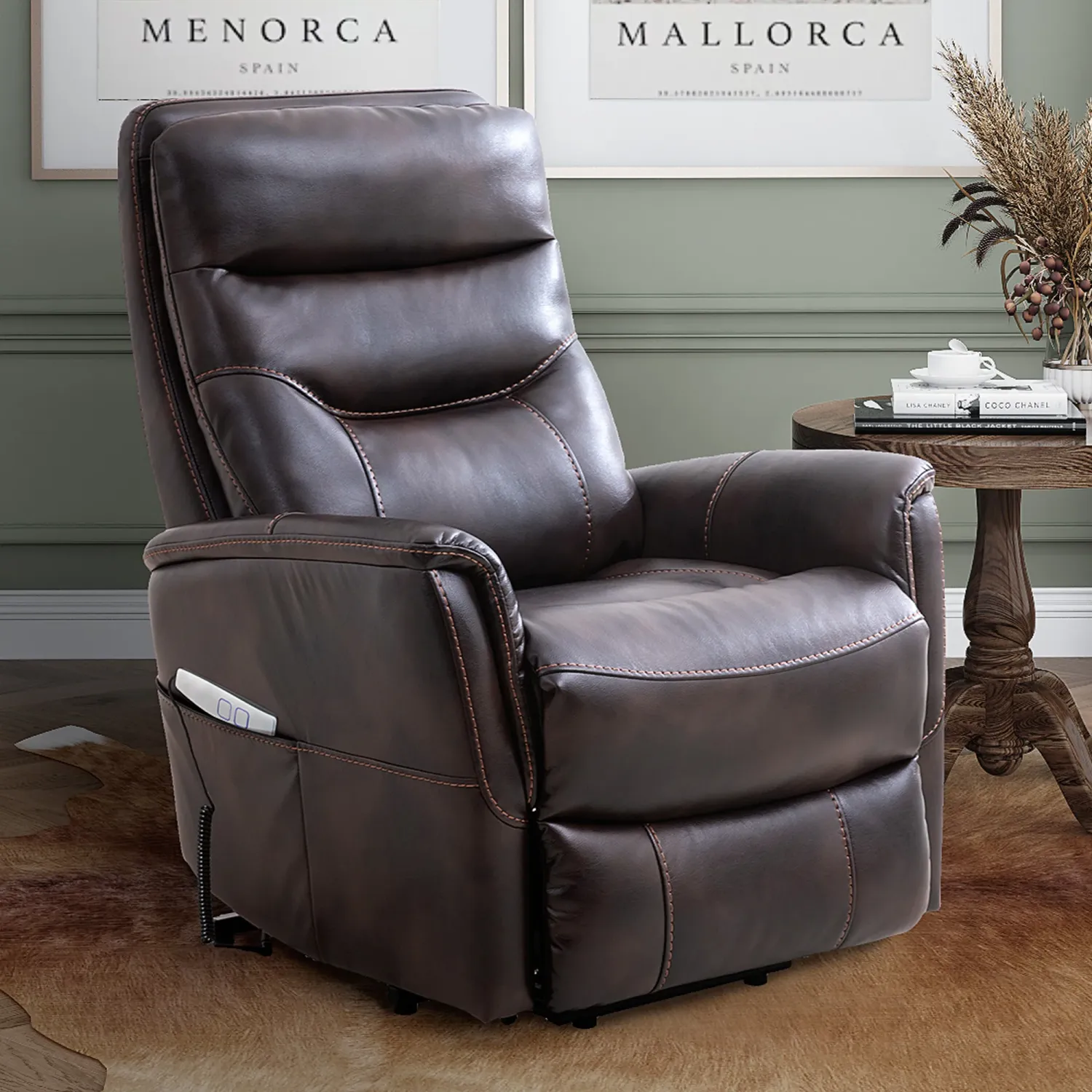 Gemini - Power Lift Recliner with Articulating Headrest - Truffle
