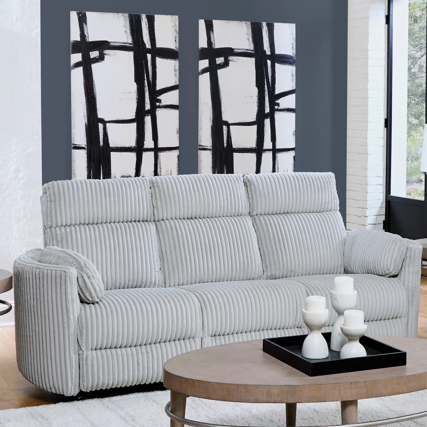 Radius - Power Reclining Sofa - Mega Grey
