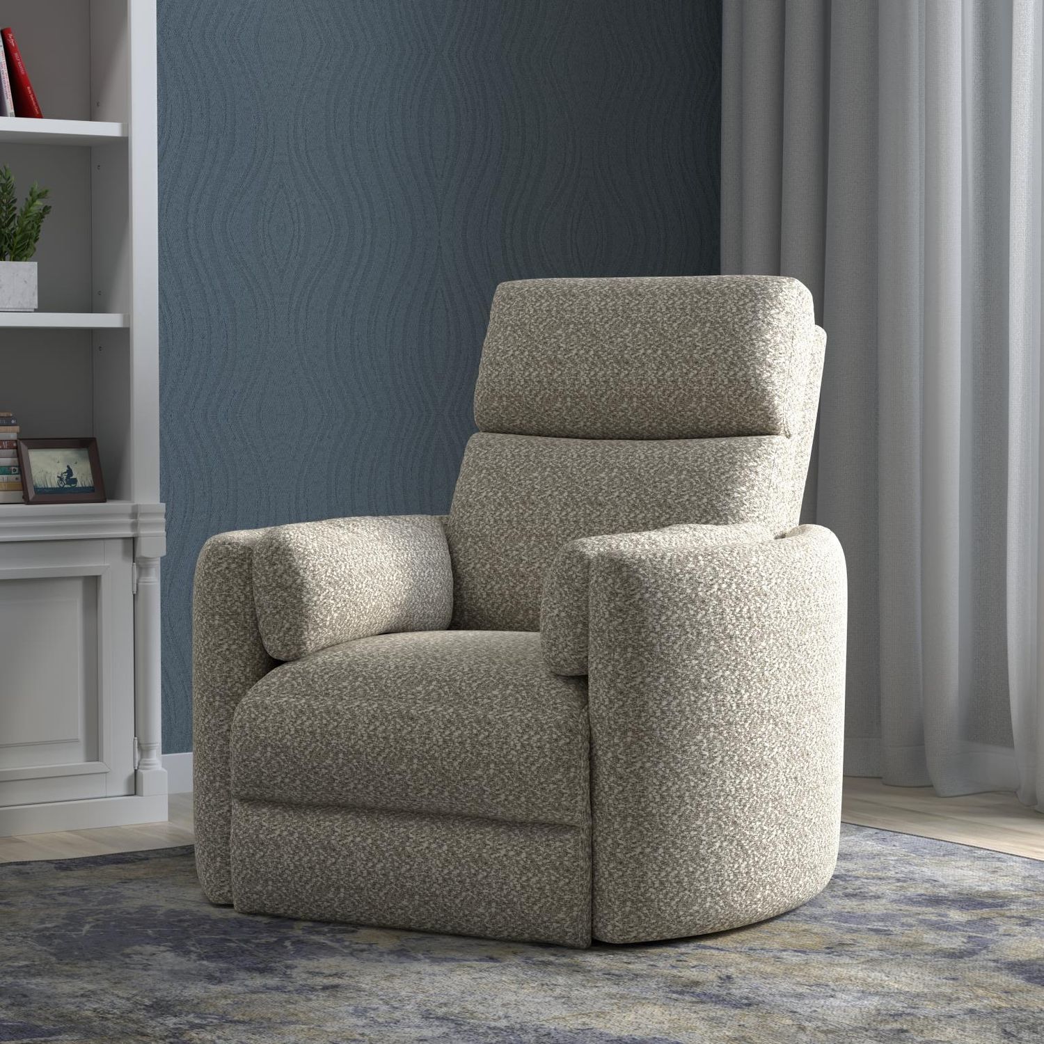 Radius - Swivel Power Glider Recliner - Tatum River Rock