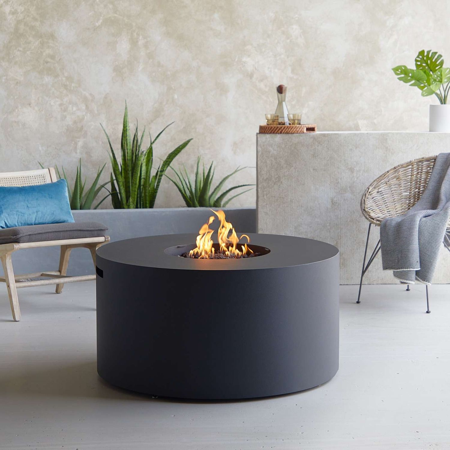 Liberty Round Fire Pit Table With Hidden Propane Tank