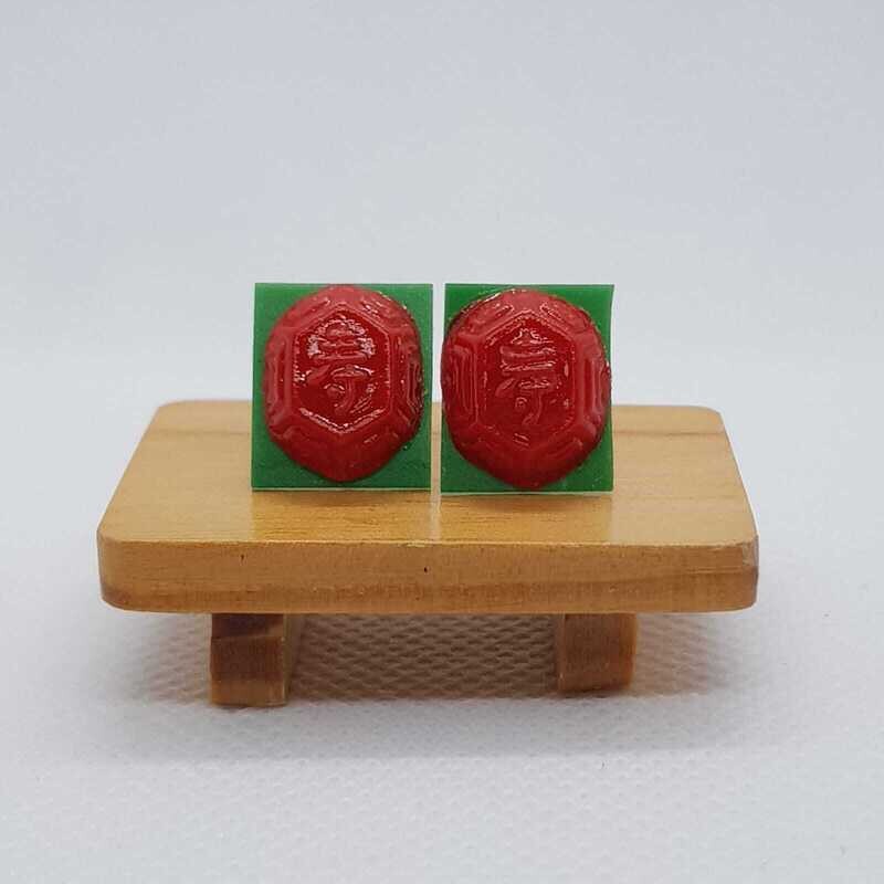 Handmade Ang Ku Kueh Earrings