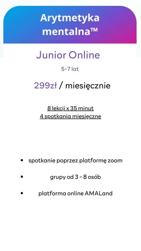 Kurs Arytmetyka Mentalna™ Junior