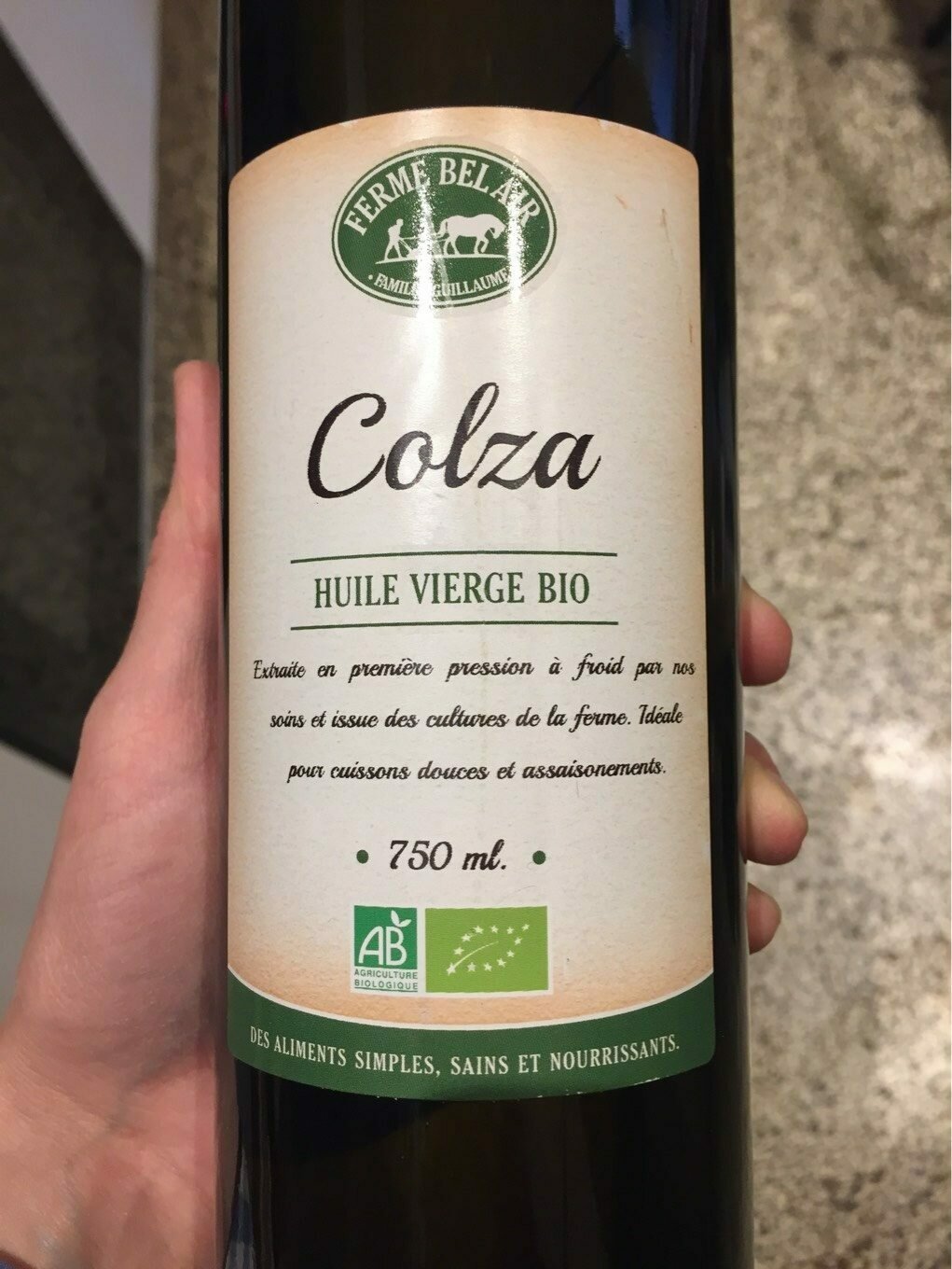Huile vierge Colza (F. BelAir) - 750ml