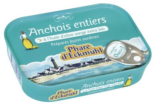 Anchois entiers à l&#39;huile d&#39;olive - 115gr
