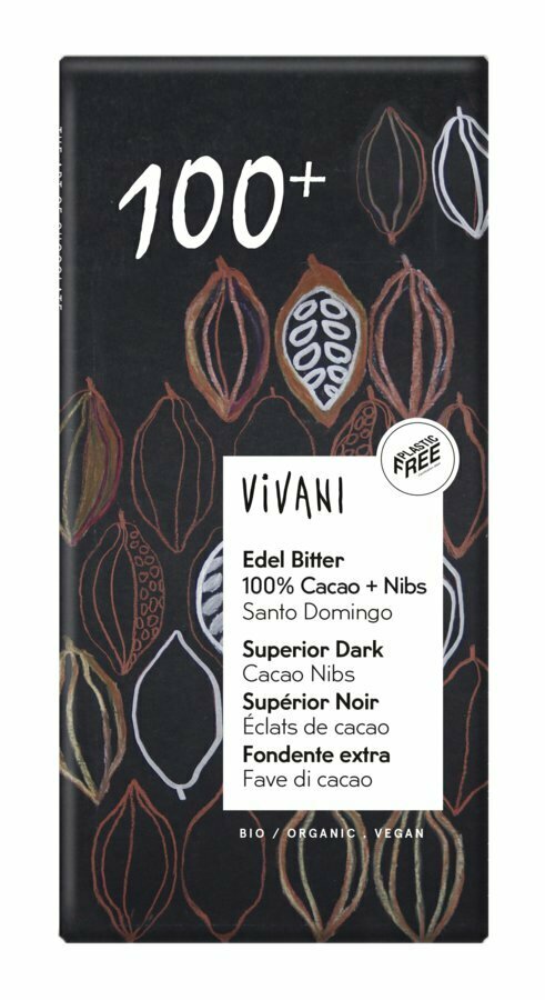 Chocolat noir 100% &amp; Cacao Nibs - 80gr