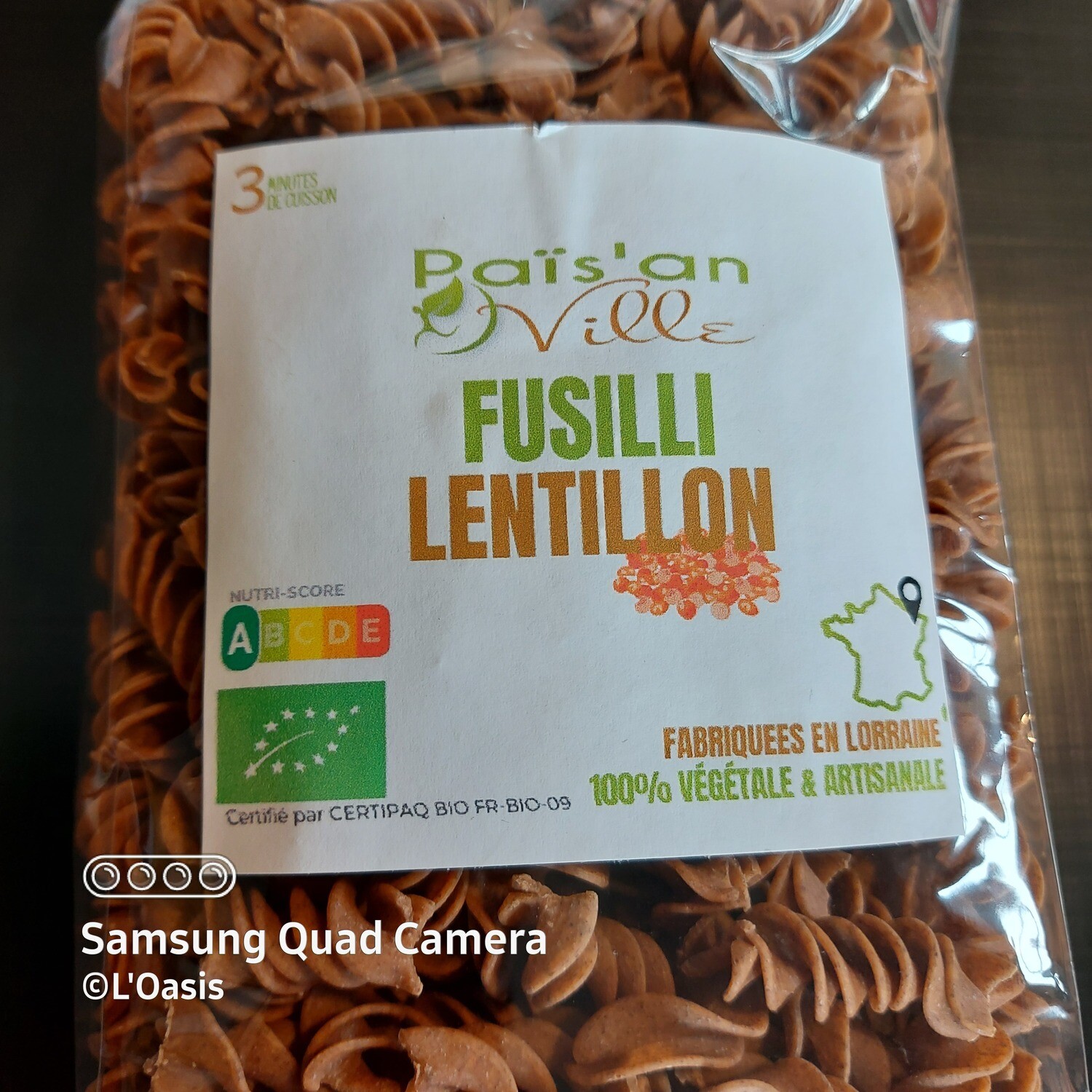 ◊ Fusilli lentillon - 300gr