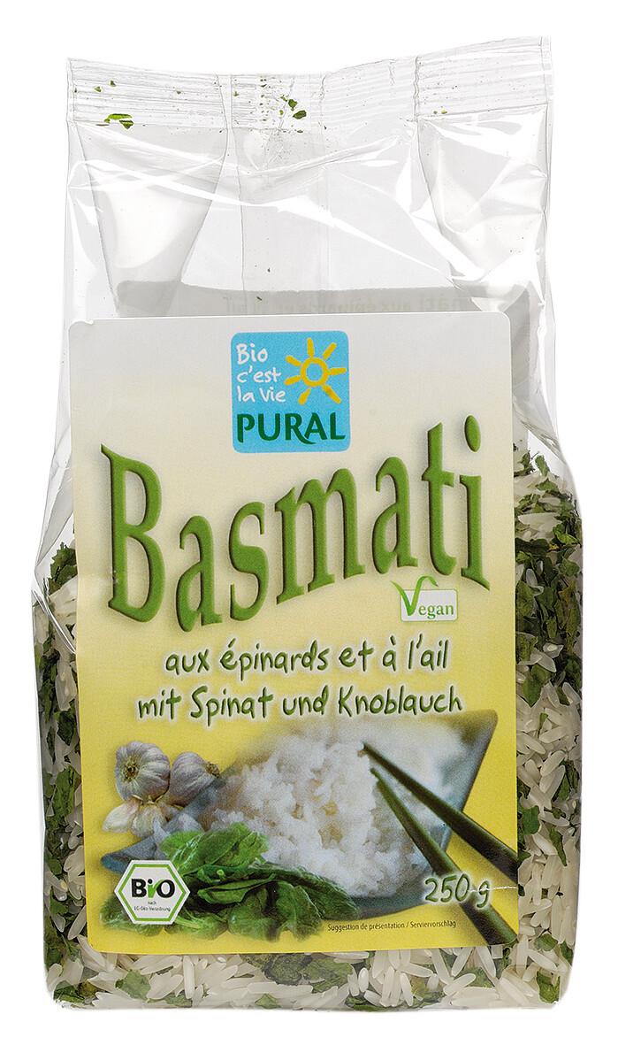 Basmati aux épinards et à l&#39;ail - 250gr