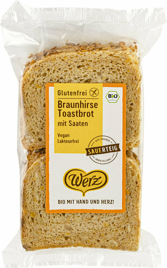 Braunhirse Toastbrot mit Saaten /glf - 250gr
