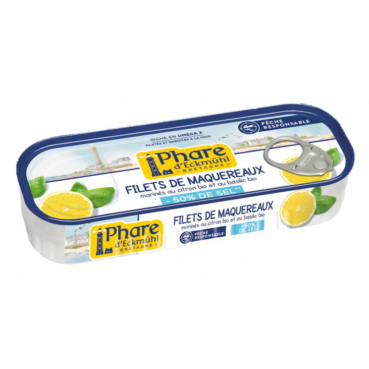 Maquereaux citron basilic -50% de sel - 130gr