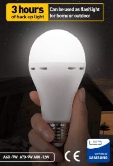 Bombillo Led recargable 9W 100-240V 6500K Wellmax