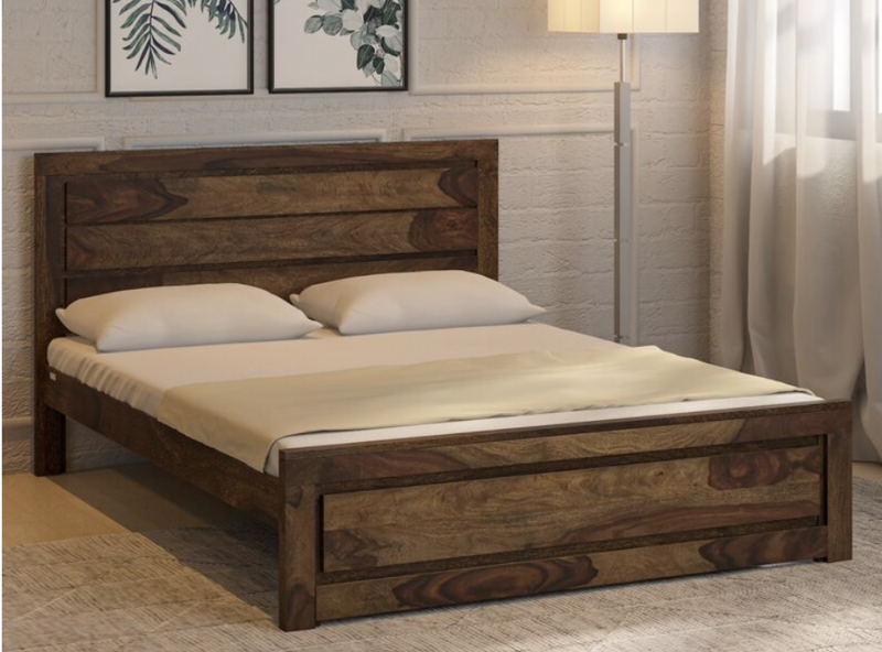 Beta Double Bed Teak Finish