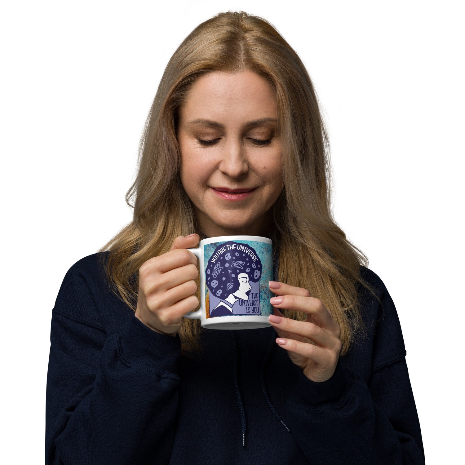 you&#39;re the universe White glossy mug..